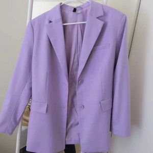 H&M Purple Blazer Jacket with Shoulder Pad